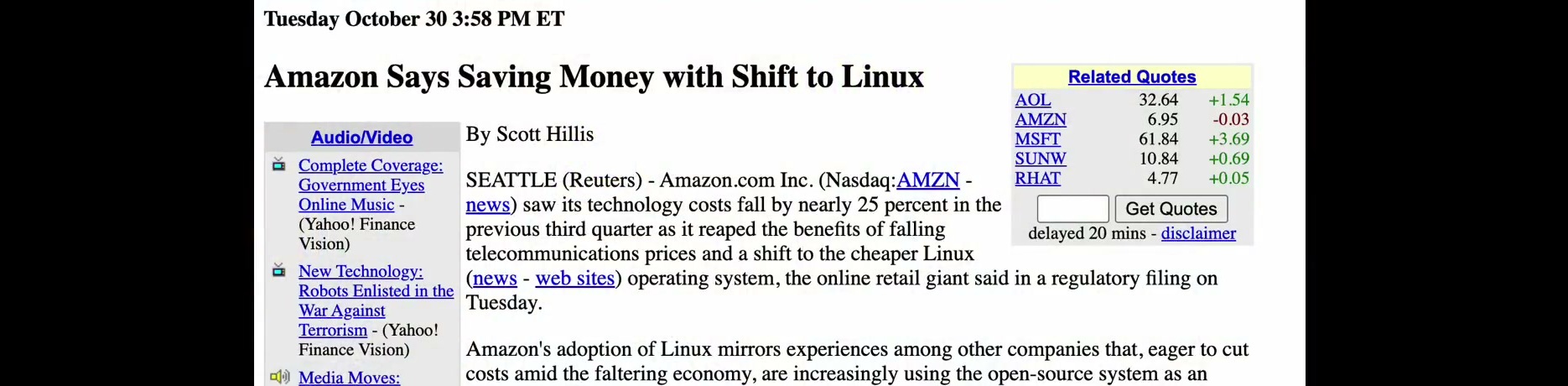 亚马逊转向 Linux 的报道