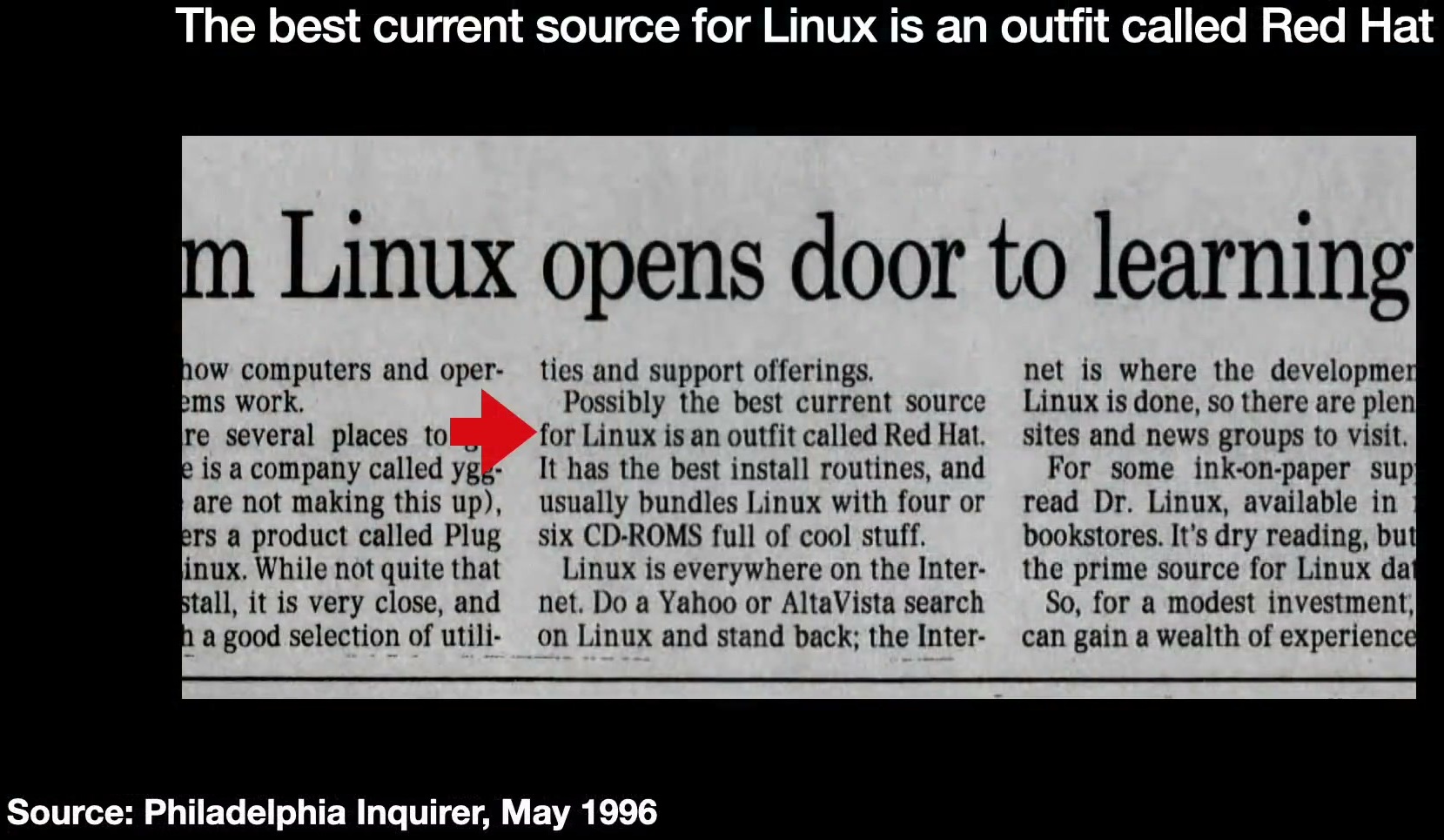 Philadelphia Inquirer 关于 Linux 的报道