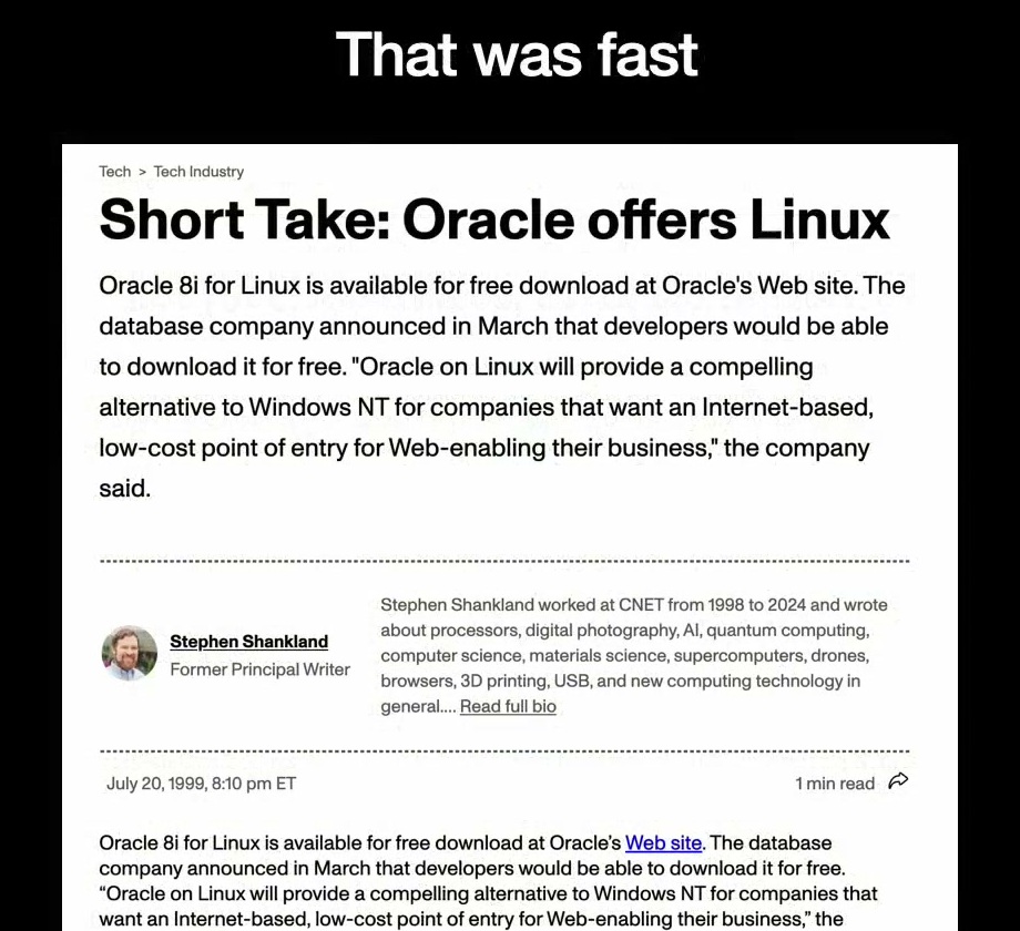 Oracle 宣布支持 Linux